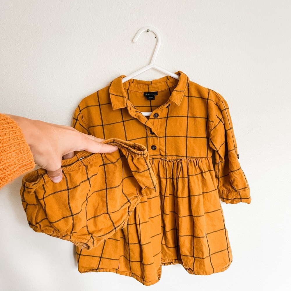 Art Class mustard yellow plaid dress- GUC